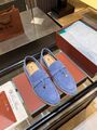 Лоферы Loro Piana женский замша бирюзовый n8621710-1