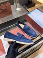 Лоферы Loro Piana женский замша синий n3701139-1-1