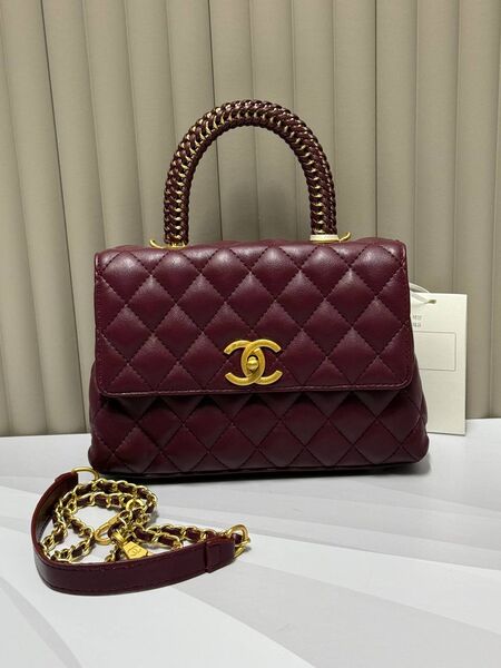 Сумка Chanel женский кожа бордовый u7027917-1