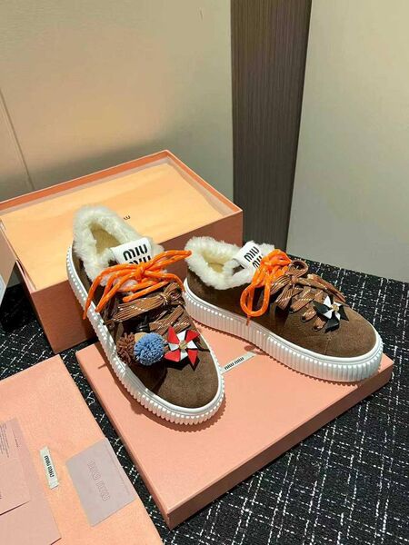 Кроссовки Miu Miu женский замша бежевый s3196936-1-2