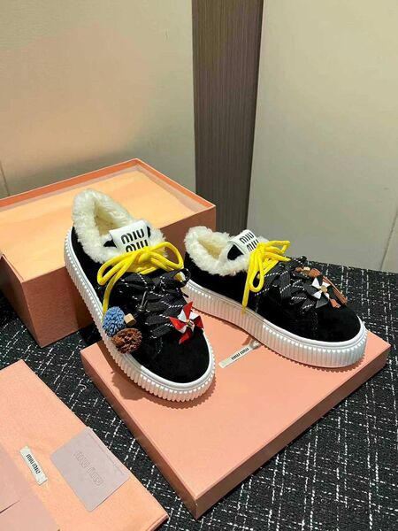 Кроссовки Miu Miu женский замша черный v0348619-1-3