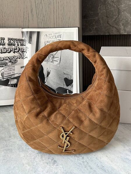 Сумка Saint Laurent женский замша бежевый b3294699-1