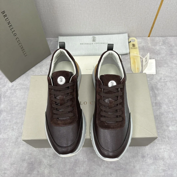 Мужские кроссовки Brunello Cucinelli мужской кожа коричневый j8613758-1-9
