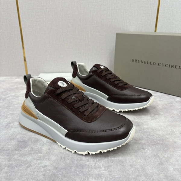 Мужские кроссовки Brunello Cucinelli мужской кожа коричневый j8613758-1