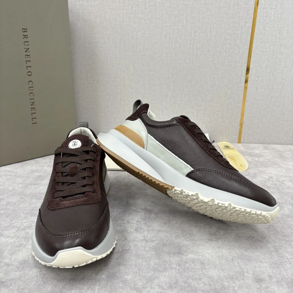 Мужские кроссовки Brunello Cucinelli мужской кожа коричневый j8613758-1-8
