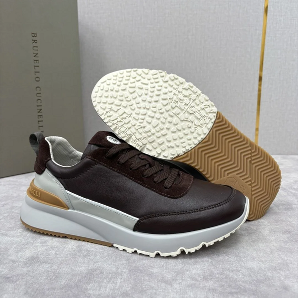 Мужские кроссовки Brunello Cucinelli мужской кожа коричневый j8613758-1-3
