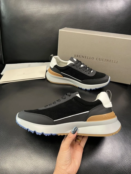 Мужские кроссовки Brunello Cucinelli мужской кожа черный u7242337-1-6