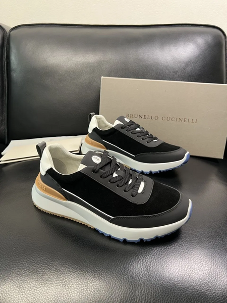 Мужские кроссовки Brunello Cucinelli мужской кожа черный u7242337-1