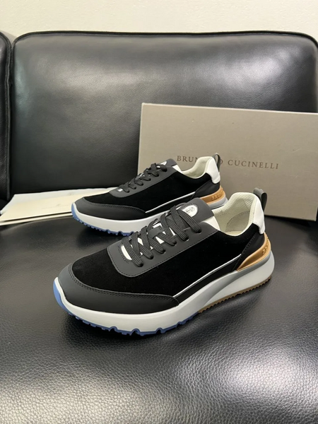 Мужские кроссовки Brunello Cucinelli мужской кожа черный u7242337-1-2