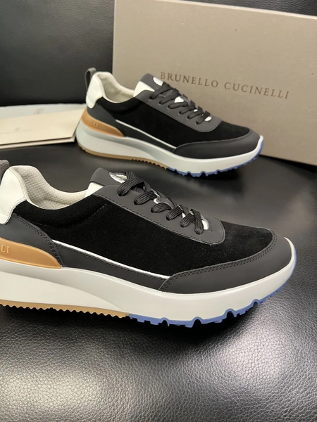 Мужские кроссовки Brunello Cucinelli мужской кожа черный u7242337-1-7