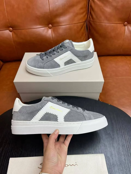 Мужские кеды Santoni мужской замша серый g1715024-1