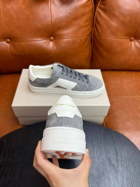 Мужские кеды Santoni мужской замша серый g1715024-1-8