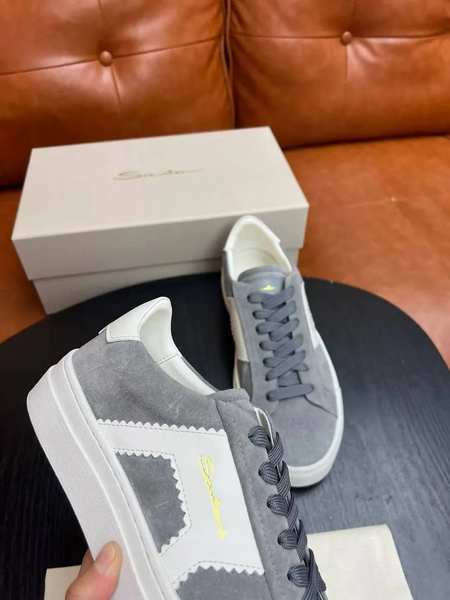 Мужские кеды Santoni мужской замша серый g1715024-1-7