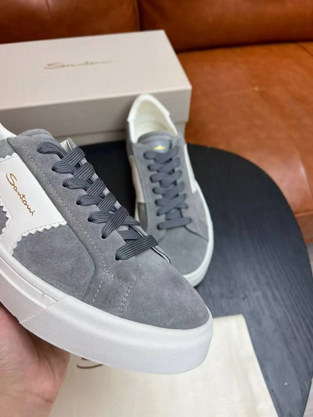 Мужские кеды Santoni мужской замша серый g1715024-1-6