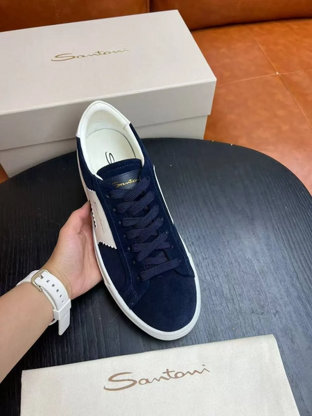 Мужские кеды Santoni мужской замша синий k1548842-1-6
