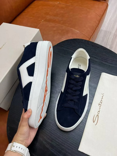 Мужские кеды Santoni мужской замша синий k1548842-1-5
