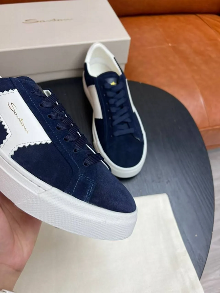 Мужские кеды Santoni мужской замша синий k1548842-1-4