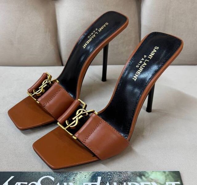 Шлепки Saint Laurent женский кожа 191624
