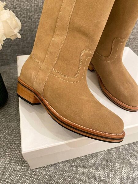 Сапоги Celine женский замша бирюзовый 67136-7