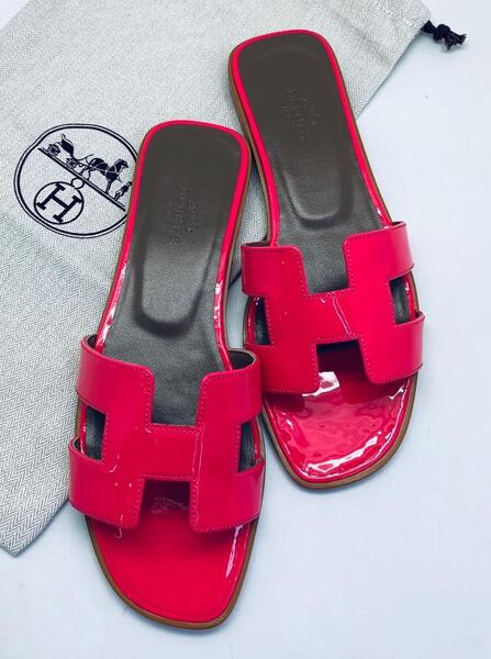 Шлепки Hermès женский кожа розовый 89221