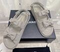 Сандалии Chanel женский текстиль графитовый 110185-1