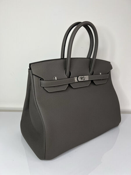 Сумка Hermès Birkin 35 женский кожа графитовый 139837-2