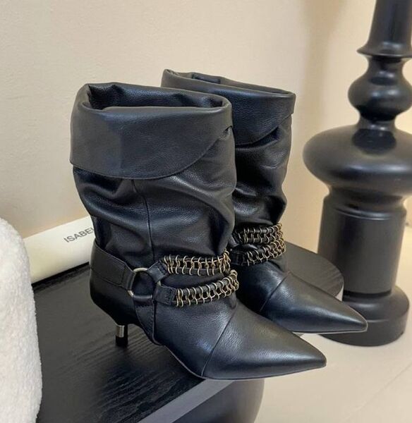 Сапоги Isabel Marant женский кожа черный 199919