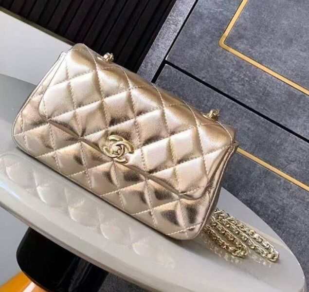 Сумка Chanel женский кожа бронзовый 186765