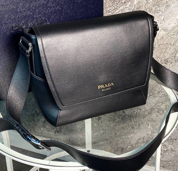 Мужская сумка мессенджер Prada мужской кожа черный 173124