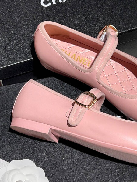 Балетки Chanel женский кожа розовый 147776-3