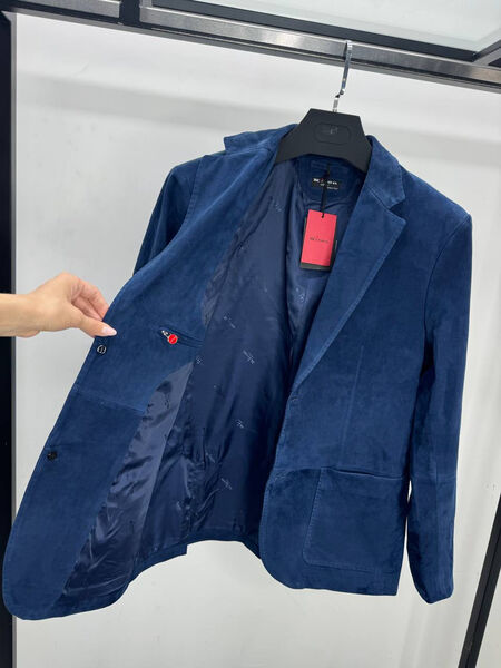 Мужская куртка Kiton мужской замша синий 196002-2