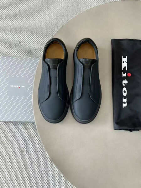 Мужские кеды Kiton мужской кожа синий 184268-3
