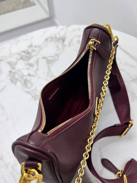 Сумка Prada женский кожа бордовый 200257-4