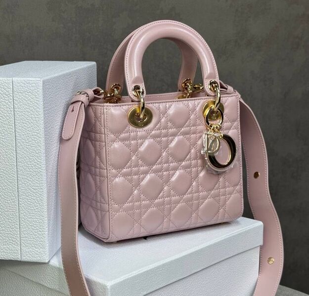 Сумка Christian Dior Lady женский кожа swift розовый 194009