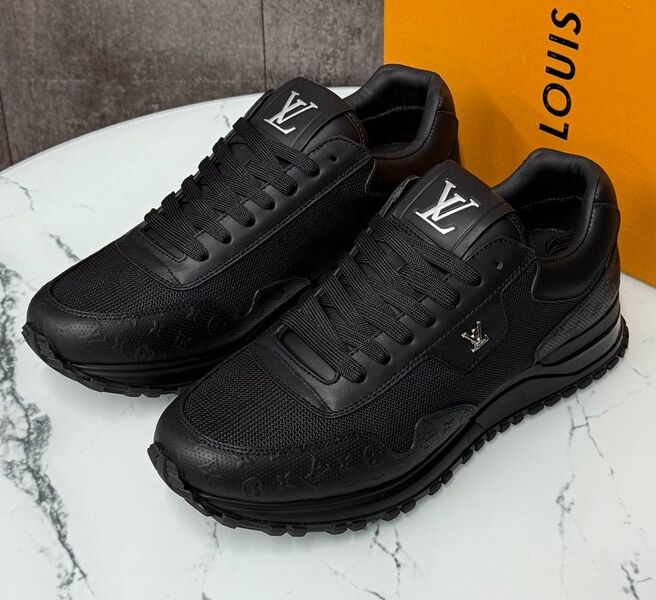Мужские кроссовки Louis Vuitton мужской кожа черный 190433