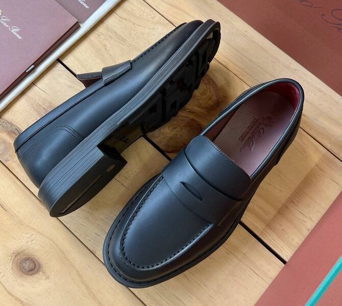 Мужские лоферы Loro Piana мужской кожа синий 135764