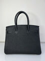Сумка Hermès Birkin 30 ручная работа женский кожа черный 100628-3
