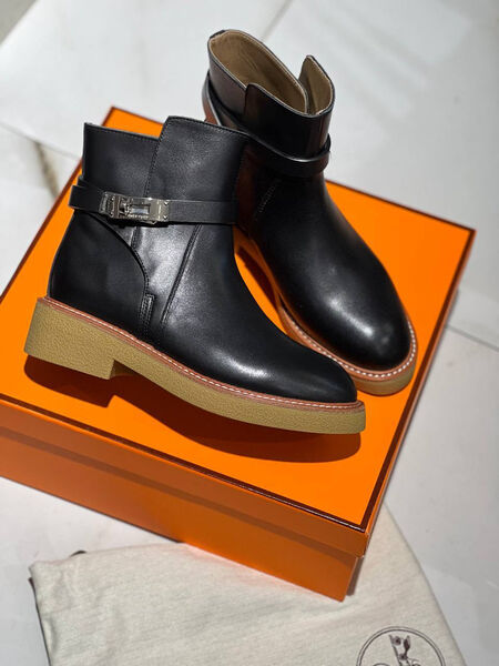 Ботинки Hermès женский кожа черный 134303-4