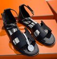 Босоножки Hermès женский кожа черный 185940-1
