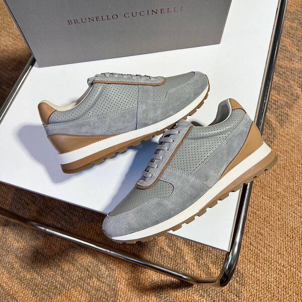 Мужские кроссовки Brunello Cucinelli мужской замша графитовый 131243-2