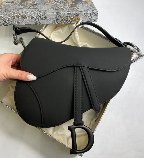 Ультраматовая сумка Dior Saddle женский кожа черный 82147