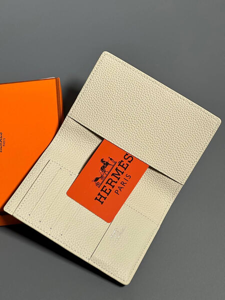 Обложка на паспорт Hermès мужской кожа бежевый 154028-4