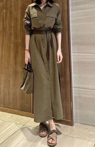 Платье Brunello Cucinelli женский болотный 144600