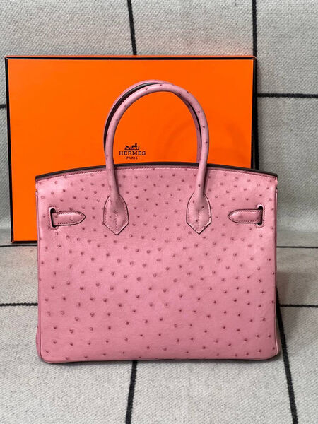 Сумка Hermès Birkin 30 Ostrich Terre Cuite Hardware женский кожа розовый 122723-2