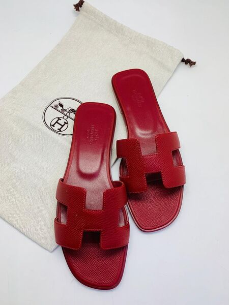 Шлепки Hermès женский кожа 89212-2