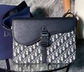 Мужская сумка мессенджер Christian Dior мужской кожа swift черный,белый 133569-1