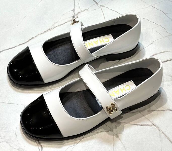 Балетки Chanel женский кожа белый 148893