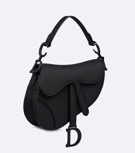 Ультраматовая сумка Dior Saddle Mini женский кожа черный 82148