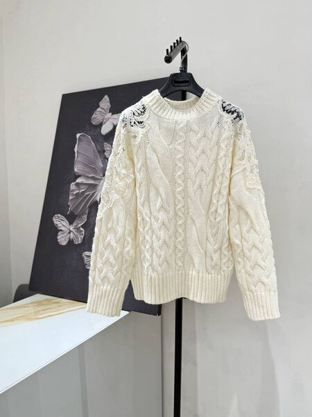 Свитер Ermanno Scervino женский вязаная ткань белый 201290-2