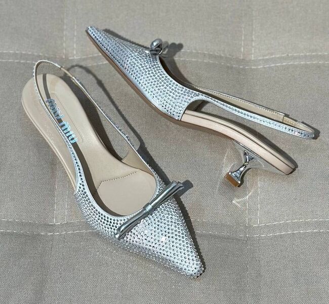 Туфли Miu Miu женский стразы бирюзовый 138134